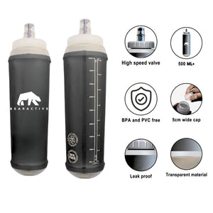 Bearactive Battery LED Running Vest with 500ml Soft Flask and Whistle