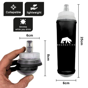 Bearactive Battery LED Running Vest with 500ml Soft Flask and Whistle