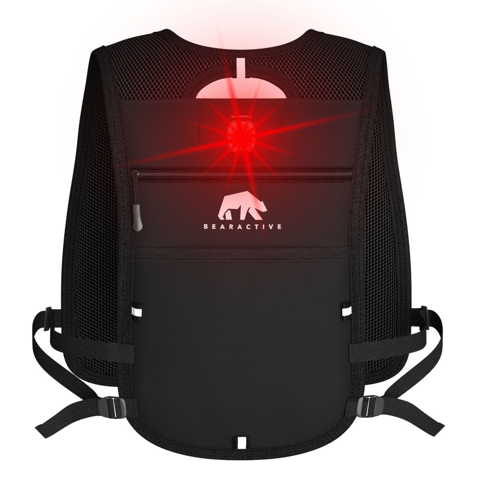 Bearactive Rechargeable LED Running Vest with 500ml Soft Flask and Whistle