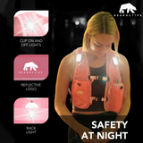 Bearactive Pink LED Clip Running Vest Bundle (Vest, Softflask and 3 x Lights)