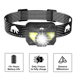 Bearactive 2X Head Torch Rechargeable