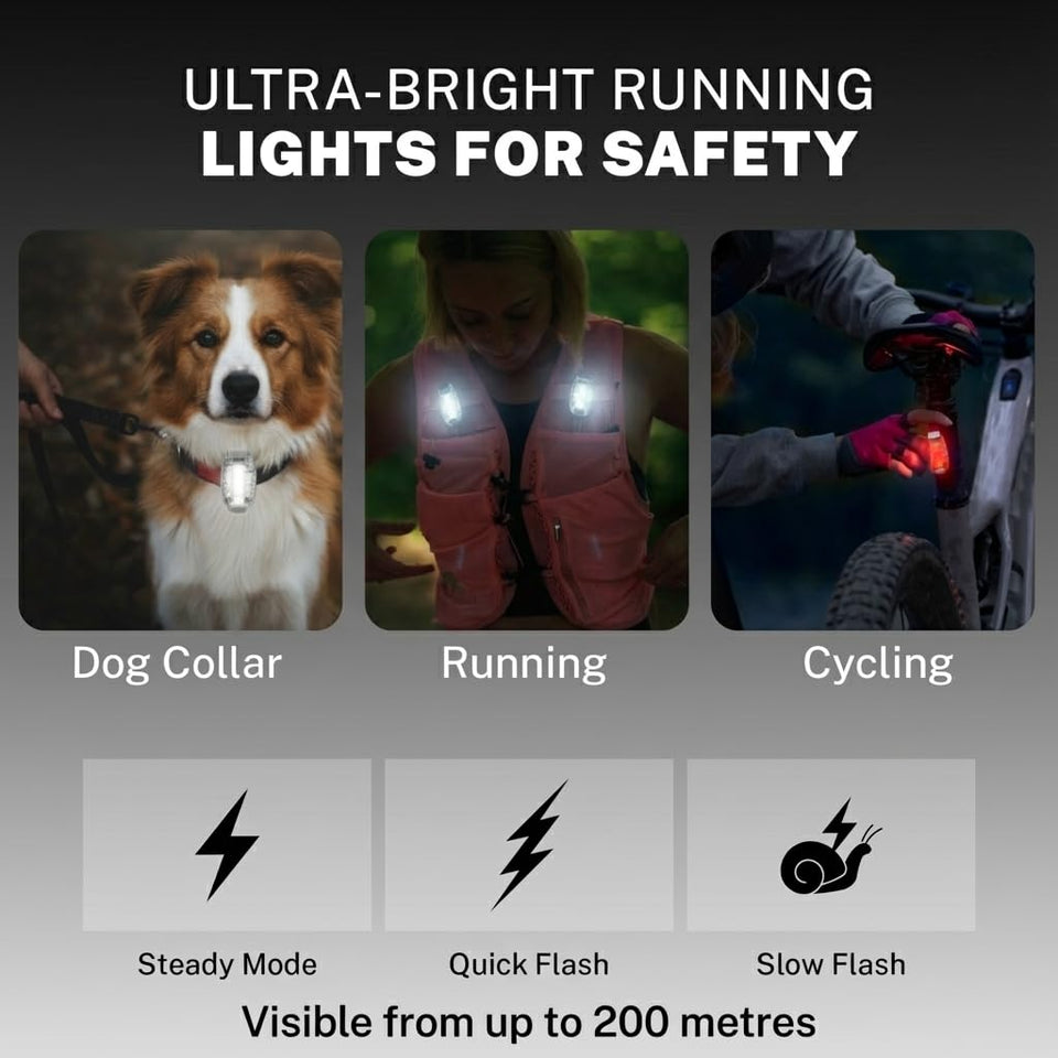 Battery Clip On Lights x 3 (1xRed 2xWhite)