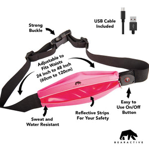 Bearactive Running Belt with Rechargeable Running Light