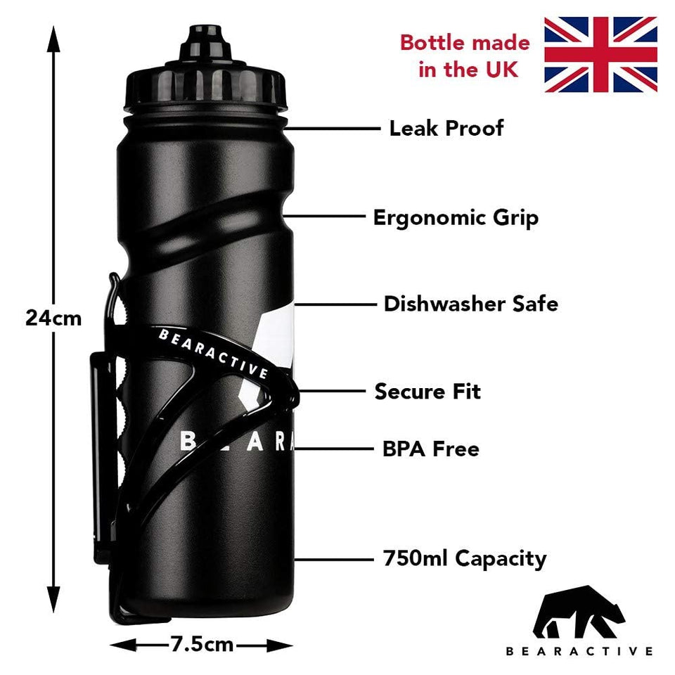 Bike Bottle Holder with 750ml Bottle – 1 Pack