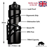 Bike Bottle Holder with 750ml Bottle – 1 Pack
