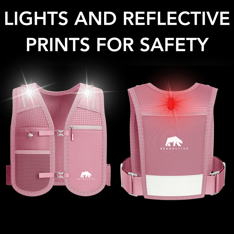 Bearactive LED Running Phone Holder with 500ml Running Water Bottle Pink
