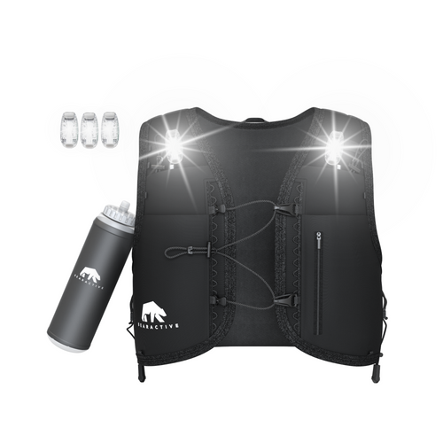 Bearactive Battery LED Running Vest with 500ml Soft Flask