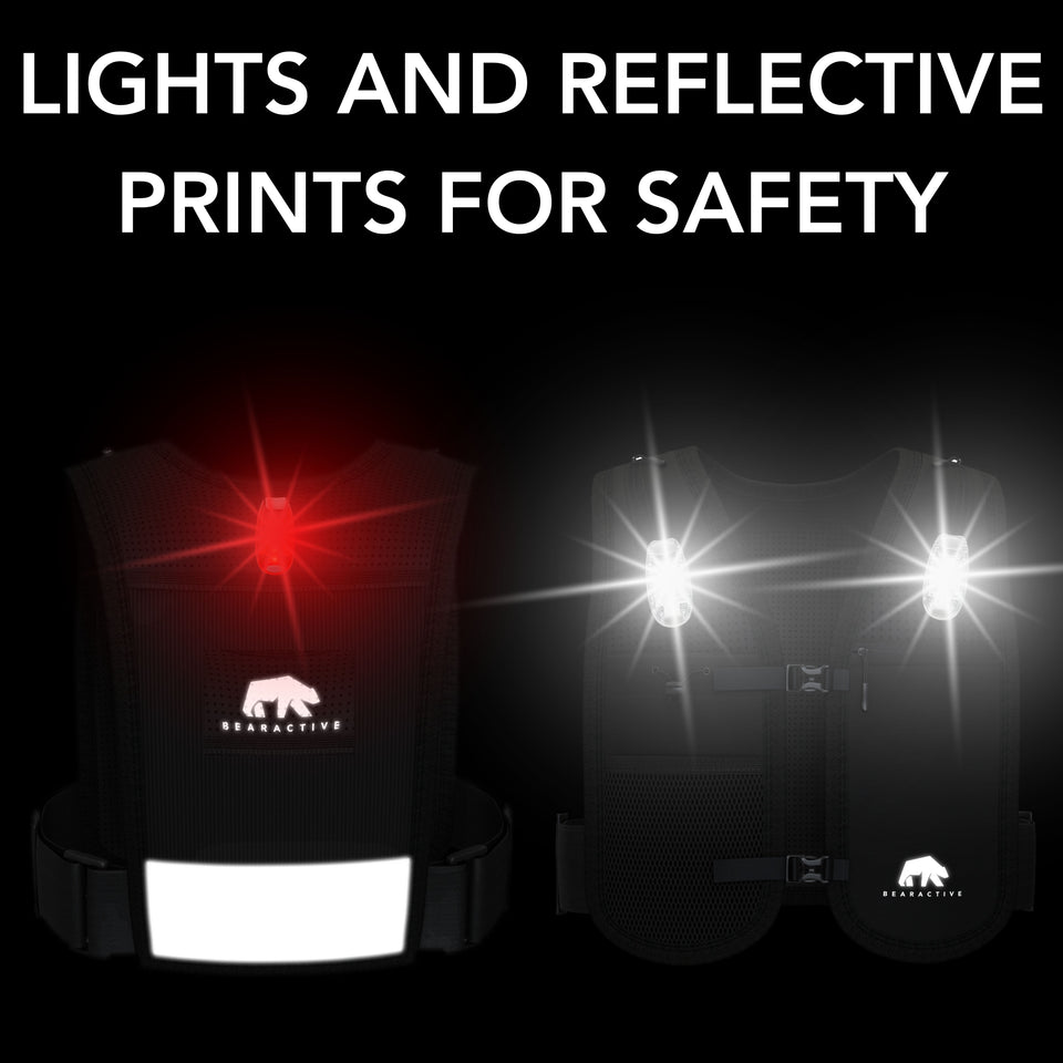 Bearactive LED Running Vest with Bottle