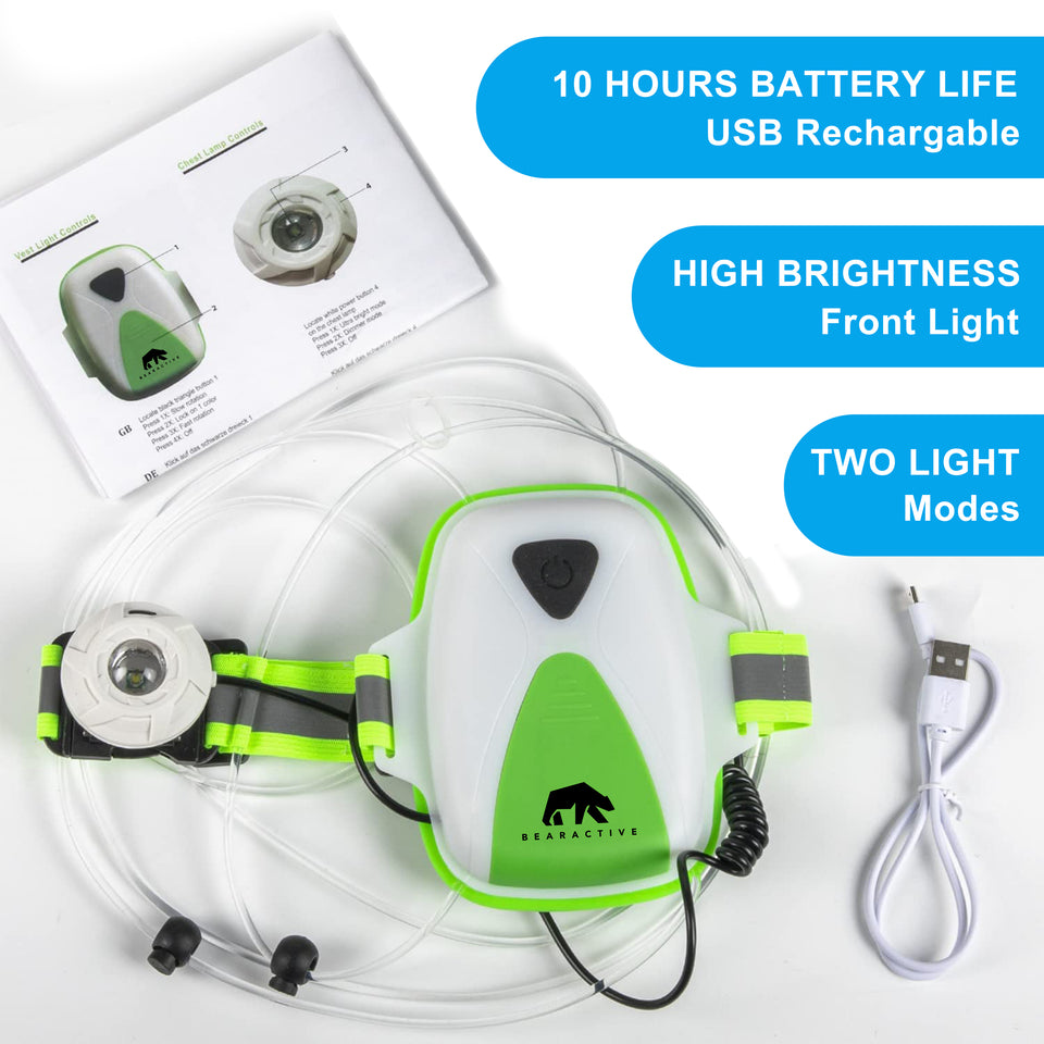 Bearactive Running Chest Light, Emergency Whistle and Personal Alarm