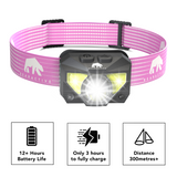 Bearactive 2X Head Torch Rechargeable