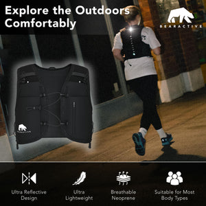 Bearactive Battery LED Running Vest with 500ml Soft Flask