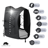 Bearactive Battery LED Running Vest with 500ml Soft Flask