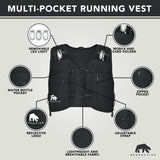 Bearactive Battery LED Running Vest with 500ml Soft Flask