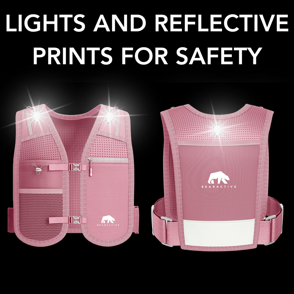 Bearactive LED Running Phone Holder with 500ml Running Water Bottle Pink - Bearactive