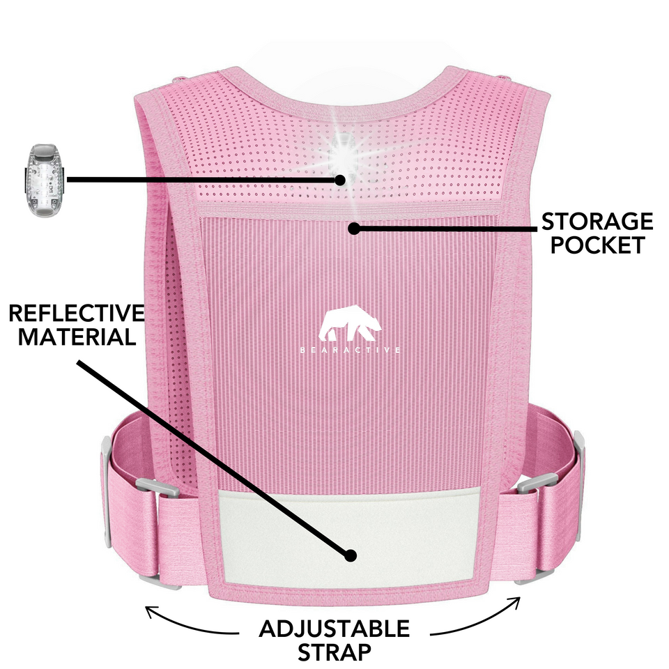 Bearactive LED Running Phone Holder with 500ml Running Water Bottle Pink - Bearactive