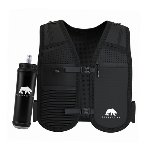 Bearactive Running Phone Holder with 500ml Running Water Bottle Black