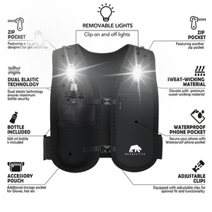Bearactive LED Running Vest with Bottle - Bearactive