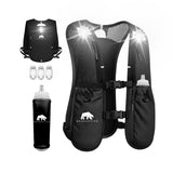 Bearactive Battery LED Running Vest with 500ml Soft Flask and Whistle
