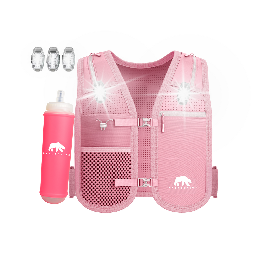 Bearactive LED Running Phone Holder with 500ml Running Water Bottle Pink - Bearactive