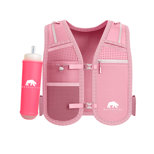 Bearactive Running Phone Holder with 500ml Running Water Bottle Pink