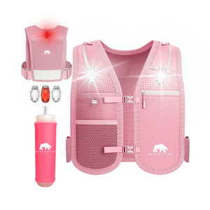 Bearactive LED Running Phone Holder with 500ml Running Water Bottle Pink