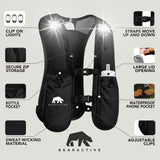 Bearactive Rechargeable LED Running Vest with 500ml Soft Flask and Whistle
