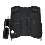 Black Elastic LED Running Vest (Vest, 500ml Softflask & 3xLights)