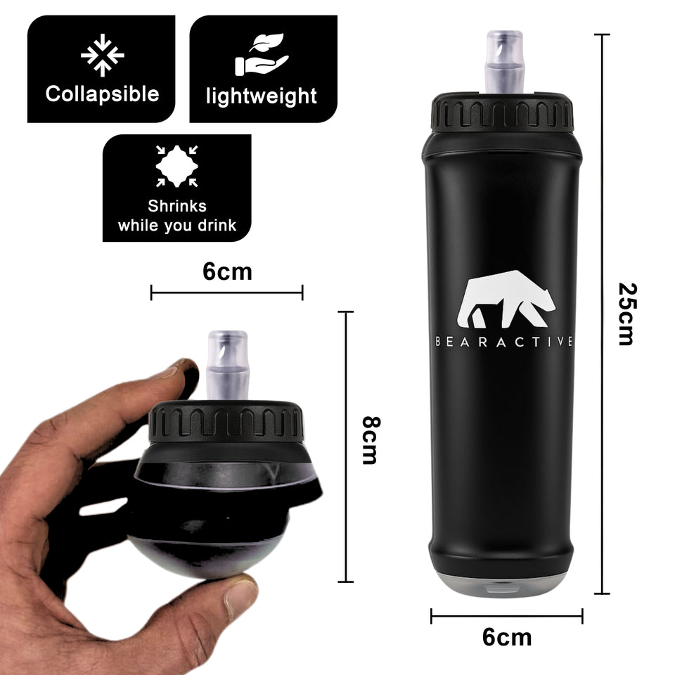 Bearactive Running Phone Holder with 500ml Running Water Bottle Black - Bearactive