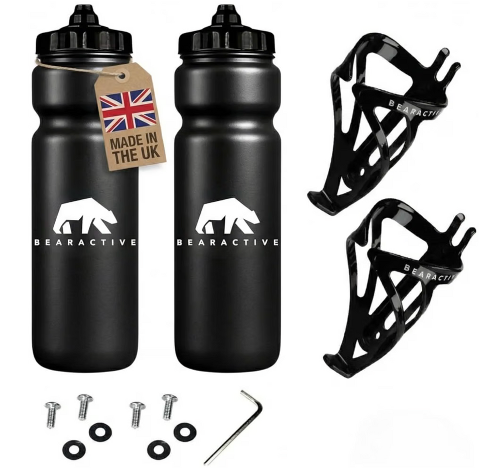 2 x Pack Bike Bottle Holder with Bike Bottle 750ml